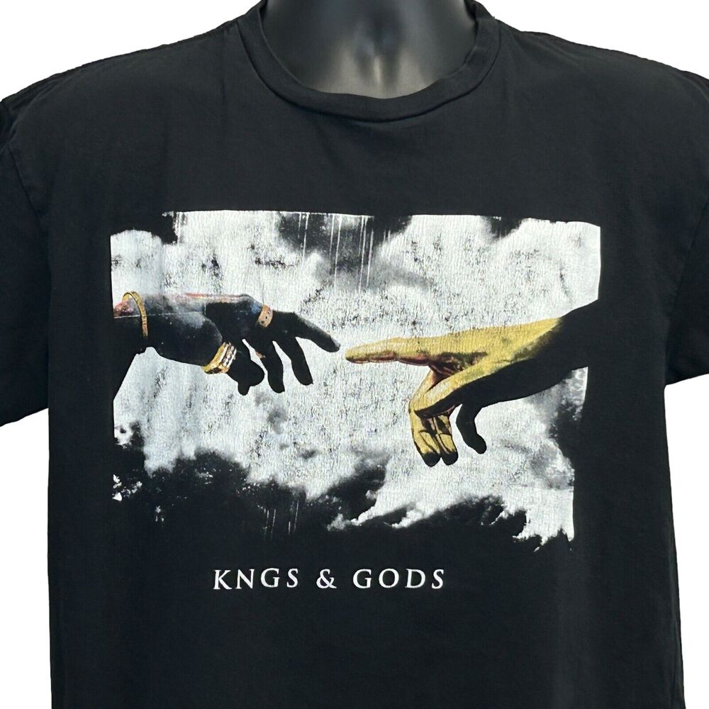 Last Kings Records Kngs and Gods T Shirt Black LK Tyga Rap Michelangelo L Large